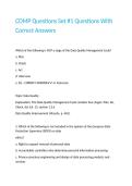 CDMP Questions Set -1 Questions With Correct Answers