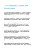 CDMP Exam Practice Questions With Correct Answers