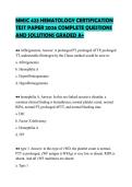 MMSC 423 HEMATOLOGY FINAL EXAM&NewLine;SCRIPT 2026 COMPREHENSIVE QUESTIONS&NewLine;AND ANSWERS VERIFIED A&plus;