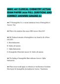 MMSC 423 HEMATOLOGY CERTIFICATION&NewLine;TEST PAPER 2026 COMPLETE QUESTIONS&NewLine;AND SOLUTIONS GRADED A