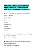 MMSC 407 CLINICAL CHEMISTRY FINAL&NewLine;EXAM SCRIPT 2026 COMPREHENSIVE&NewLine;QUESTIONS AND ANSWERS VERIFIED A&plus;