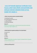 Lowa 11F Pesticide Applicator Certification Exam &NewLine;Practice LATEST 2026 UPDATE 100 QUESTIONS AND &NewLine;DETAILED VERIFIED ANSWERS FROM ACTUAL &NewLine;EXAMS TEST GRADE A&plus;