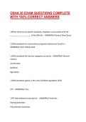 OSHA 30 EXAM QUESTIONS COMPLETE WITH 100&percnt; CORRECT ANSWERS
