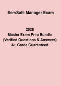 ServSafe Manager Exam Questions and Answers PDF Guide