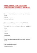 OSHA 30 FINAL EXAM QUESTIONS COMPLETE WITH CORRECT ANSWERS