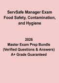 ServSafe Manager Exam&colon; Food Safety&comma; Contamination & Hygiene Guide