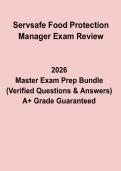 ServSafe Food Protection Manager Exam Review Study Guide PDF