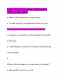 Food Safety Questions and Answers 100&percnt; verified 2026