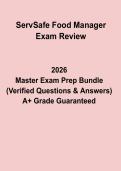 ServSafe Food Manager Exam Review Study Guide PDF