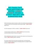 NCC Practice QUESTIONS AND VERIFIED CORRECT ANSWERS GRADED A&plus; -LATEST 2026-2027- 100- GUARANTEED PASS&period;docx&NewLine;&NewLine;