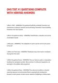 OHS TEST &num;1 QUESTIONS COMPLETE WITH VERIFIED ANSWERS