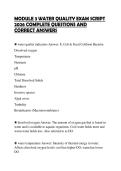 MODULE 3 WATER QUALITY STUDY GUIDE&NewLine;2026 QUESTIONS WITH ANSWERS GRADED&NewLine;A&plus;&NewLine;