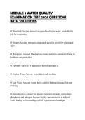 MODULE 3 WATER QUALITY&NewLine;EXAMINATION TEST 2026 QUESTIONS&NewLine;WITH SOLUTIONS