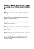 MODULE 3 WATER QUALITY EXAM SCRIPT&NewLine;2026 COMPLETE QUESTIONS AND&NewLine;CORRECT ANSWERS