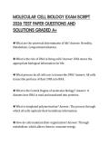 MOLECULAR BIOLOGY OF THE CELL 7TH&NewLine;EDITION EXAM SCRIPT 2026 UPDATED&NewLine;QUESTIONS WITH DETAILED ANSWERS&NewLine;GRADED A&plus;