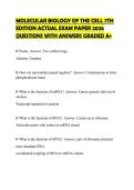 MOLECULAR CELL BIOLOGY FINAL PAPER&NewLine;2026 TESTED QUESTIONS WITH FULL&NewLine;SOLUTION GRADED A&plus;