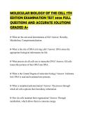 MOLECULAR CELL BIOLOGY ACTUAL TEST&NewLine;PAPER 2026 COMPLETE QUESTIONS AND&NewLine;SOLUTIONS GRADED A&plus;