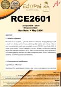 RCE2601 Assignment 1 &lpar;COMPLETE ANSWERS&rpar; 2026 - DUE 4 May 2026