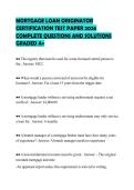 MORTGAGE LOAN ORIGINATOR ACTUAL&NewLine;EXAM PAPER 2026 FULL QUESTIONS AND&NewLine;CORRECT ANSWERS GRADED A&plus;