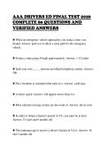 AAA DRIVERS ED FINAL TEST 2026&NewLine;COMPLETE 80 QUESTIONS AND&NewLine;VERIFIED ANSWERS&NewLine;