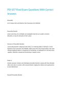 PSY 657 Final Exam Questions With Correct Answers