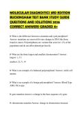 MOLECULAR DIAGNOSTICS 3RD EDITION&NewLine;BUCKINGHAM TEST BANK ACTUAL TEST&NewLine;PAPER 2026 QUESTIONS WITH ANSWERS&NewLine;GRADED A&plus;
