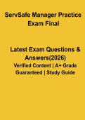ServSafe Manager Practice Exam Questions and Answers PDF