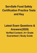 ServSafe Food Safety Certification Practice Tests with Answer Key PDF
