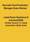ServSafe Food Protection Manager Exam Review Study Guide PDF