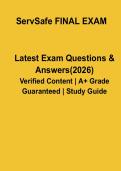 ServSafe Final Exam Questions and Answers Practice Test PDF