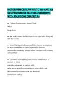 MOTOR VEHICLE LAW GPSTC 320 AND 321&NewLine;FINAL STUDY PAPER 2026 QUESTIONS&NewLine;WITH ANSWERS GRADED A&plus;