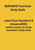ServSafe Exam Study Guide 2026 &ndash; Complete Revision & Practice PDF