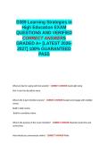 D389 Learning Strategies in High Education EXAM QUESTIONS AND VERIFIED CORRECT ANSWERS GRADED A&plus; -LATEST 2026-2027- 100- GUARANTEED PASS&period;docx&NewLine;&NewLine;