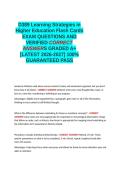 D389 Learning Strategies in Higher Education QUESTIONS AND VERIFIED CORRECT ANSWERS GRADED A&plus; -LATEST 2026-2027- 100- GUARANTEED PASS&period;docx&NewLine;&NewLine;