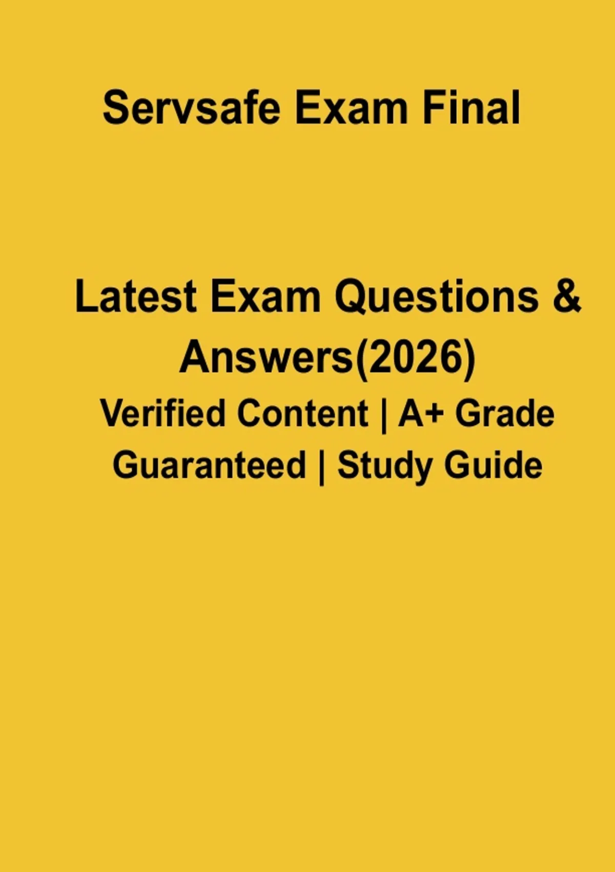 ServSafe Exam 2026 – Questions and Answers Study Guide PDF - ServSafe ...