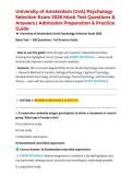 University of Amsterdam &lpar;UvA&rpar; Psychology Selection Exam 2026 Mock Test Questions & Answers &vert; Admission Preparation & Practice Guide