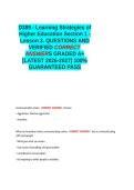 D389 - Learning Strategies of Higher Education Section 1 - Lesson 3 QUESTIONS AND VERIFIED CORRECT ANSWERS GRADED A&plus; -LATEST 2026-2027- 100- GUARANTEED PASS&period;docx&NewLine;&NewLine;