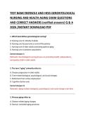 Gerontological Nursing and Healthy Aging&colon; Practice Exam Guide &lpar;Original Questions & Answers&rpar;