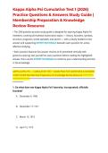 Kappa Alpha Psi Cumulative Test 1 &lpar;2026&rpar; Practice Questions & Answers Study Guide &vert; Membership Preparation & Knowledge Review Resource