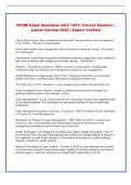 HCQM Exam Questions with 100&percnt; Correct Answers &vert; Latest Version 2026 &vert; Expert Verified 