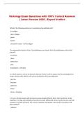 Histology Exam Questions with 100&percnt; Correct Answers &vert; Latest Version 2026 &vert; Expert Verified
