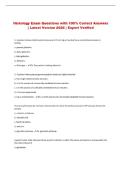Histology Exam Questions with 100&percnt; Correct Answers &vert; Latest Version 2026 &vert; Expert Verified