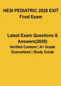 HESI Pediatric Exit Exam 2026 &ndash; Practice Questions & Answers Study Guide PDF