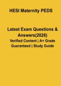 HESI Maternity & Pediatrics 2026 &ndash; Practice Questions & Answers Study Guide PDF