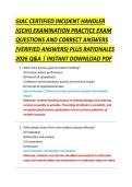 GIAC CERTIFIED INCIDENT HANDLER &NewLine;&lpar;GCIH&rpar; EXAMINATION PRACTICE EXAM &NewLine;QUESTIONS AND CORRECT ANSWERS &NewLine;&lpar;VERIFIED ANSWERS&rpar; PLUS RATIONALES &NewLine;2026 Q&A &vert; INSTANT DOWNLOAD PDF 