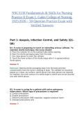 NSG3130 FUNDAMENTALS & SKILLS FOR NURSING PRACTICE II EXAM 1&comma; GALEN COLLEGE OF NURSING&comma; 2025&sol;2026 &ndash; 50-QUESTION PRACTICE EXAM WITH VERIFIED ANSWERS&period;