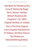 Test Bank Marketing The Core 8th Edition By Roger Kerin&comma; Steven Hartley&comma; William Rudelius