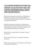 ACCOUNTING INFORMATION SYSTEMS 2026&NewLine;QUESTION COLLECTION AUDIT TRAILS AND&NewLine;CONTROL PROCEDURES MODULE SOLVED&NewLine;ITEMS AND RESPONSE KEY