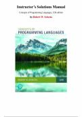 Instructor&rsquo;s Solutions Manual for Concepts of Programming Languages&comma; 12th edition by Robert W&period; Sebesta&comma; Chapter 1-16 &vert; All Chapters