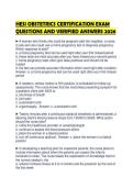 HESI OBSTETRICS CERTIFICATION EXAM QUESTIONS AND VERIFIED ANSWERS 2026&period;&NewLine;&NewLine;